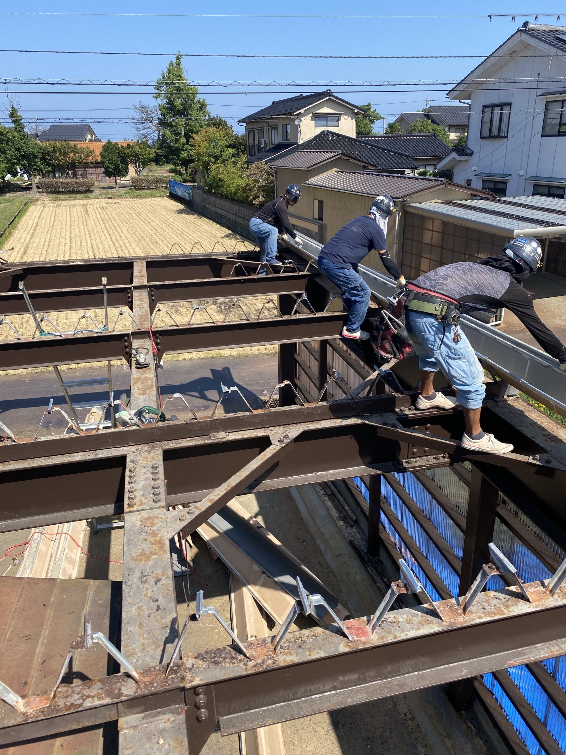 車庫セッパン屋根貼り替え工事